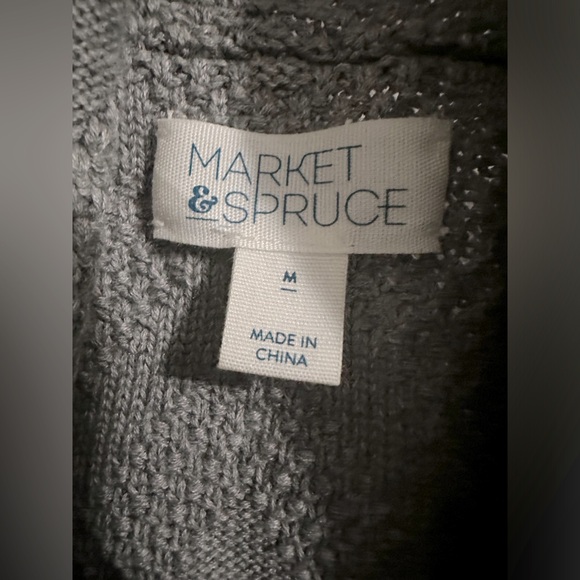 🚨Market & Spruce Antonie Cotton Blend J-Pocket Cardigan in Grey. Medium. - Picture 8 of 8